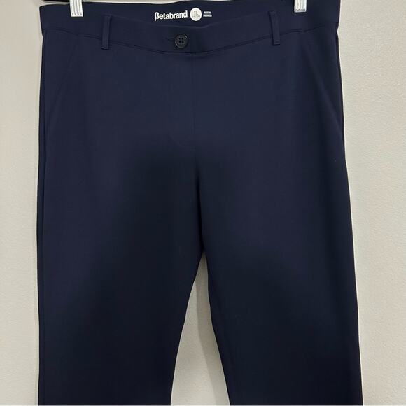 BetaBrand Straight-Leg Classic Dress Pant Yoga Pants Navy Blue Size XL Petite - Picture 9 of 15